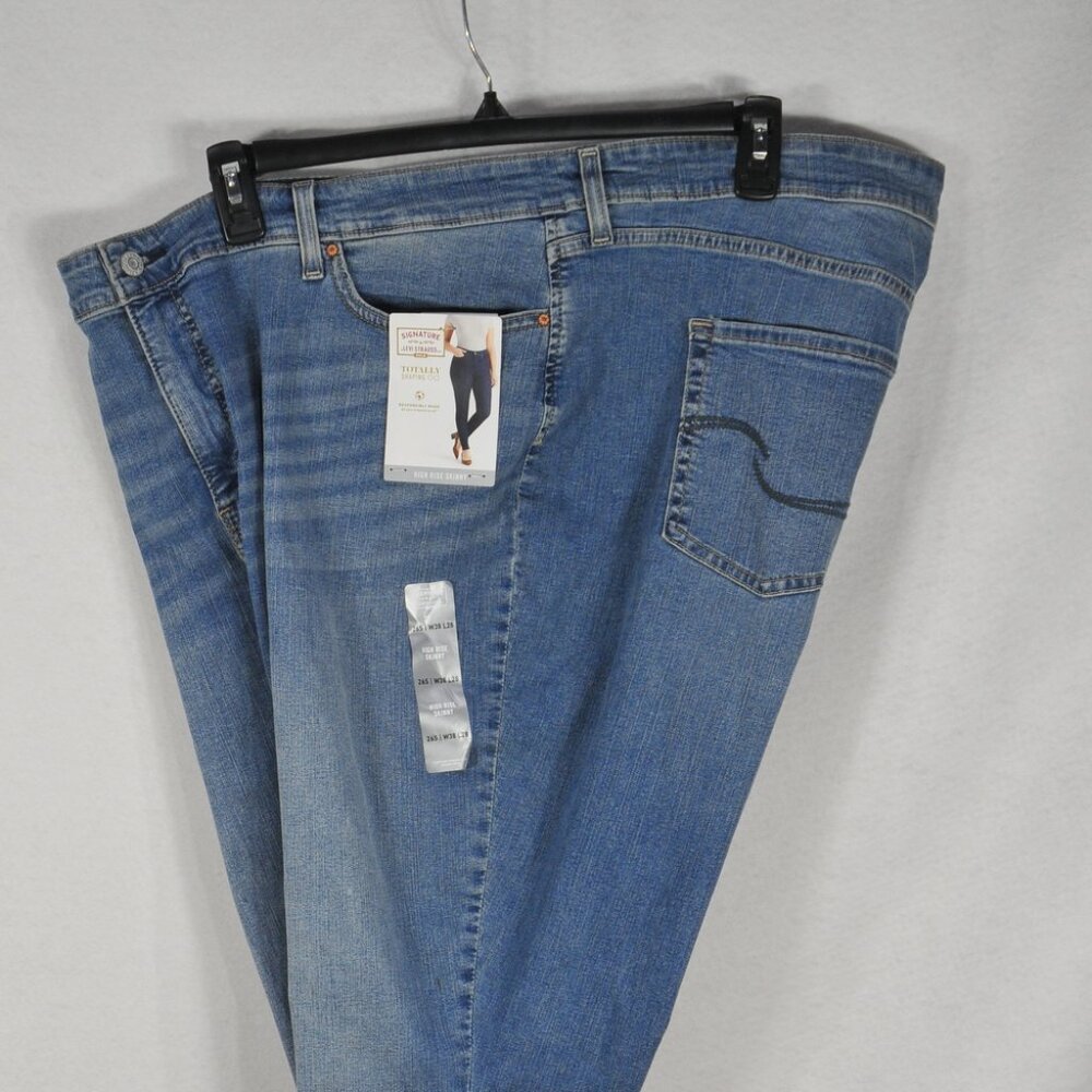 Signature Levi Strauss Women's Jeans 38 x 28 Skinny High Rise Marked Irregular.